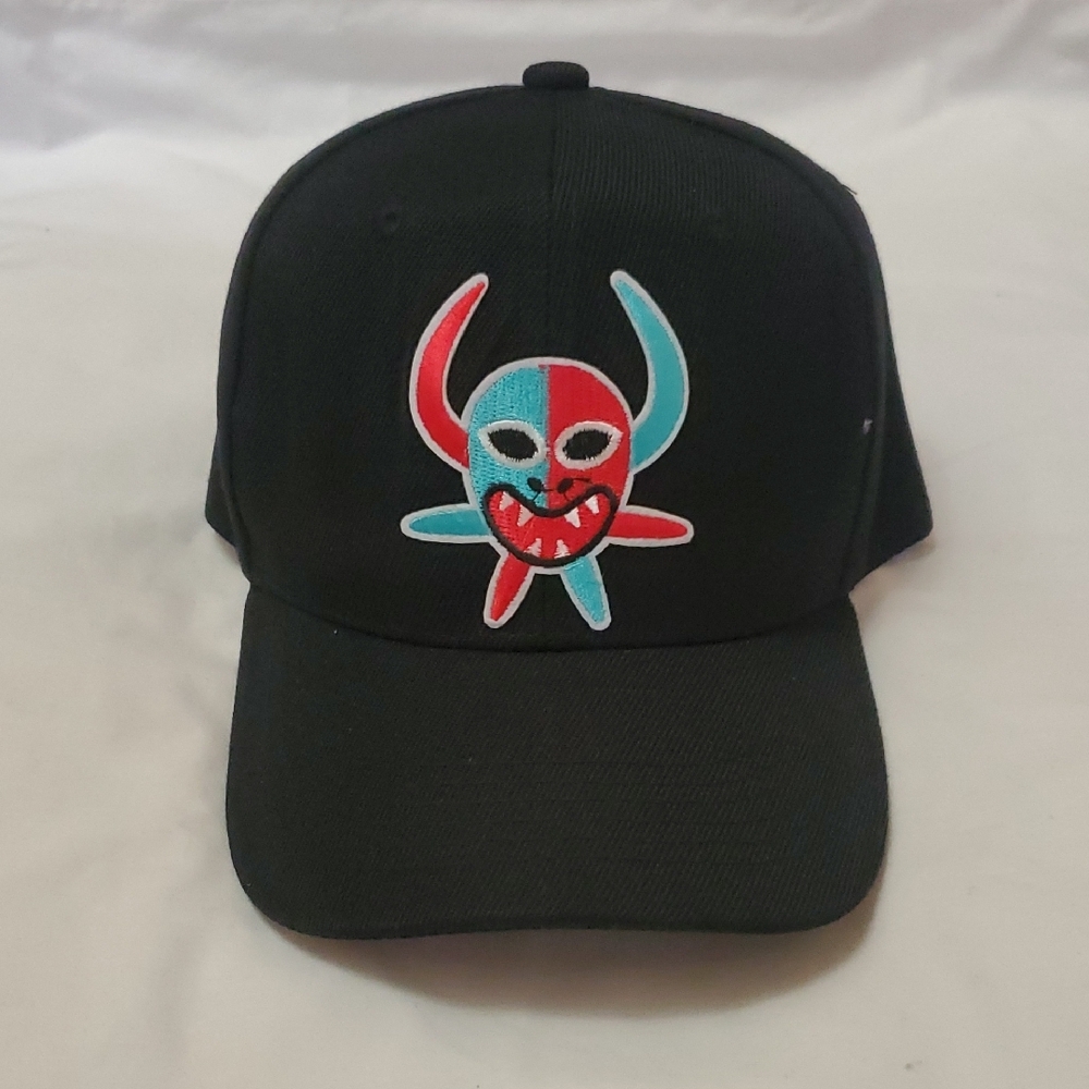 Black Cap with Colorful Embroidered Design